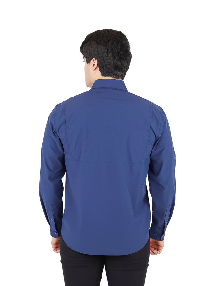 Camisa UNGA Manga Larga Color Blue Nocturnal para Hombre