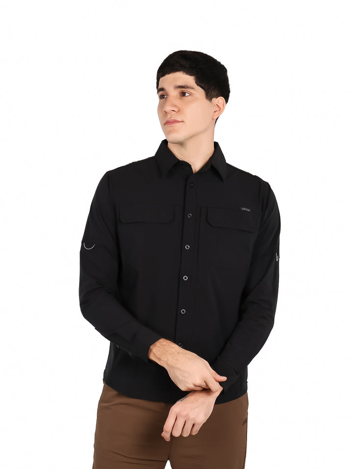 Camisa UNGA Manga Larga Outdoor Color Negro para Hombre