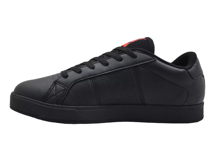 Tenis DC Shoes modelo Adys en color negro con detalles rojos y suela negra.