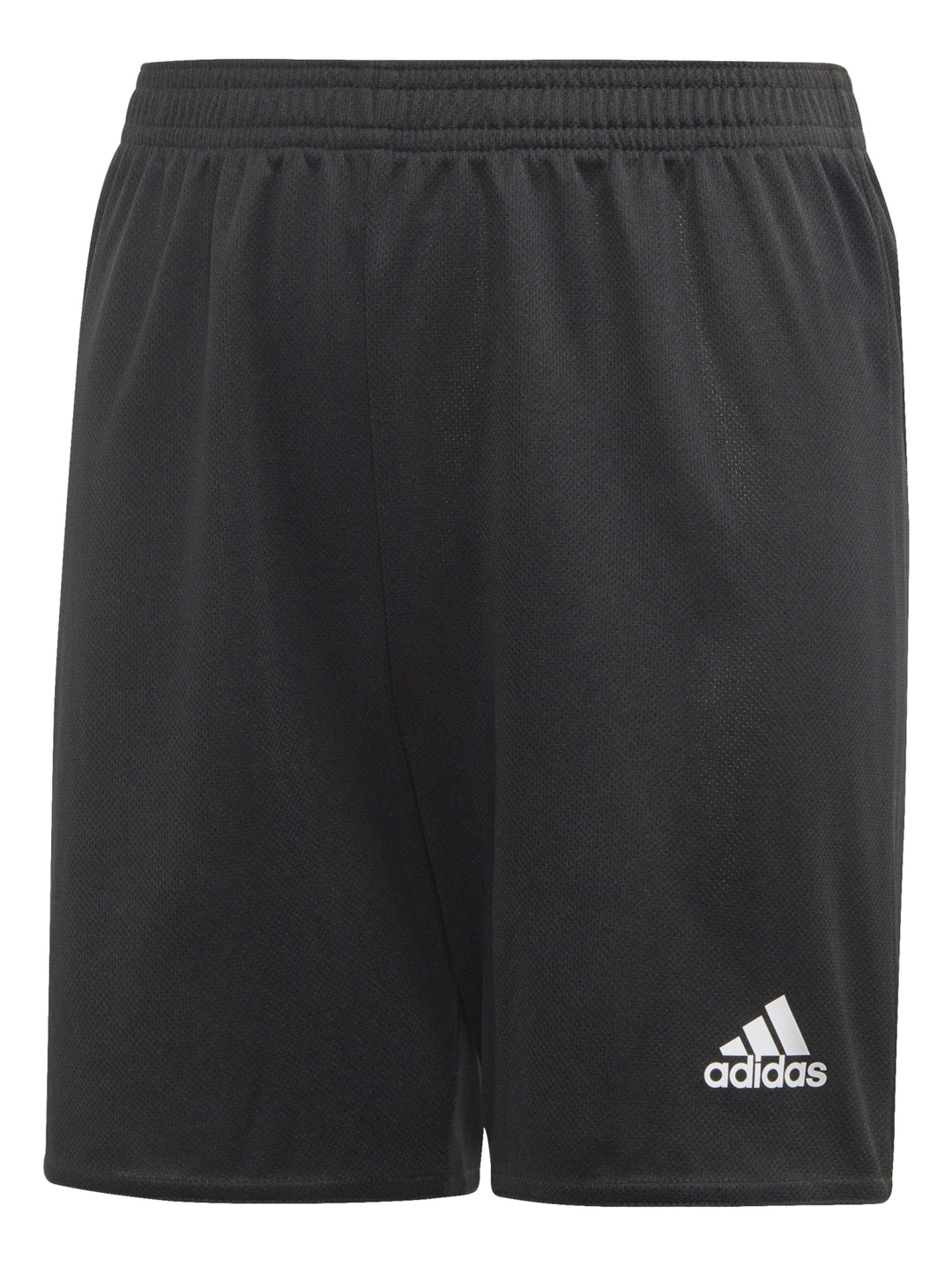 Pantalones cortos deportivos Adidas en color negro con logotipo blanco en la pierna.