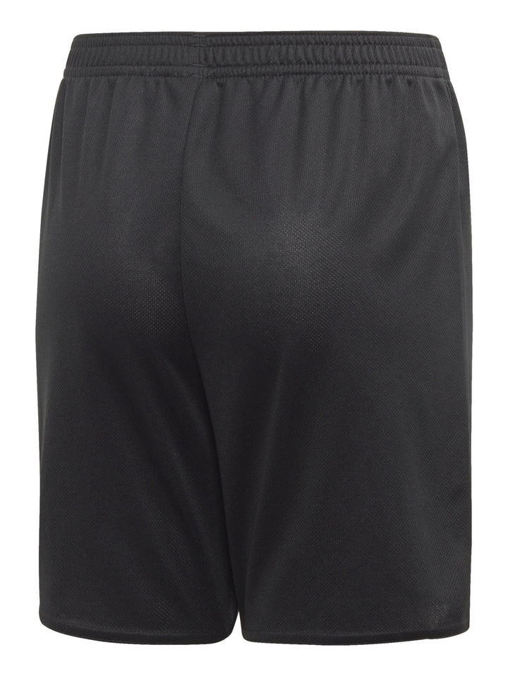 Pantalones cortos deportivos Adidas en color negro con logotipo blanco en la pierna.