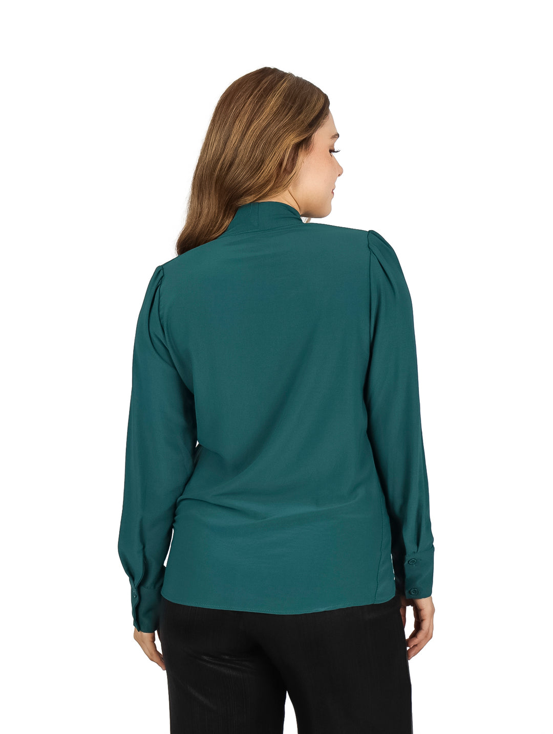 Camisa Forever Verde Botella con Lazo para Mujer