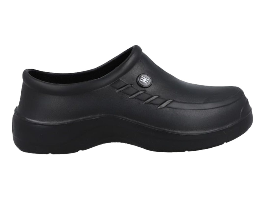 Zueco EVACOL 80 de color negro, diseño cerrado y ergonómico con acabado mate.