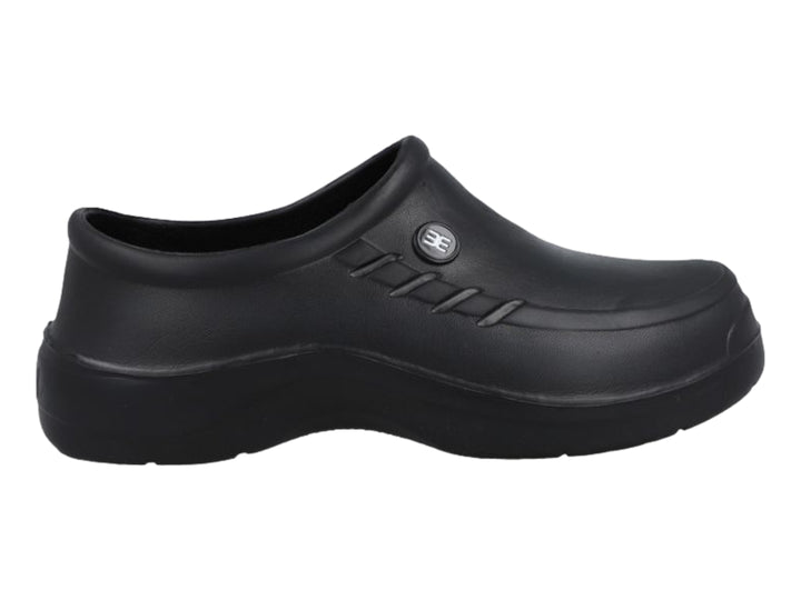 Zueco EVACOL 80 de color negro, diseño cerrado y ergonómico con acabado mate.