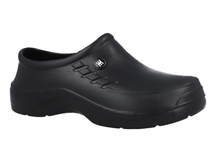 Zueco EVACOL 80 de color negro, diseño cerrado y ergonómico con acabado mate.