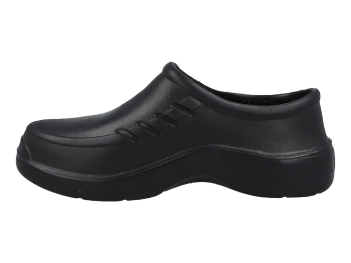 Zueco EVACOL 80 de color negro, diseño cerrado y ergonómico con acabado mate.