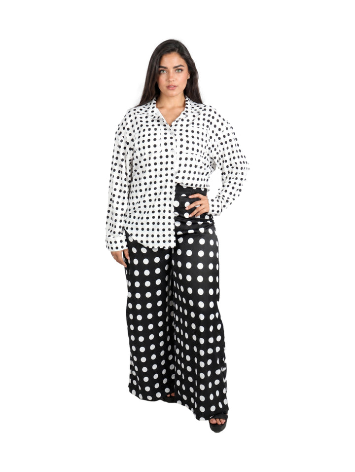 Conjunto XIXI de Pantalón y Camisera Negro/Blanco para Mujer
