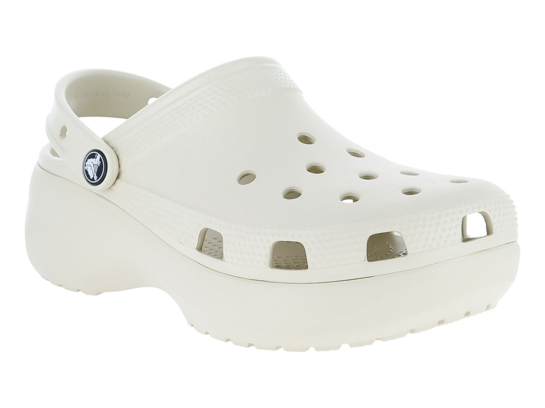 Sandalias Crocs Classic Platform Clog Color Bone para Mujer