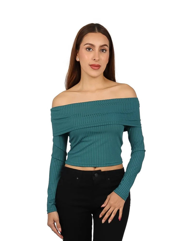 Blusa Atok Verde C/hombros Descubiertos Green para Mujer