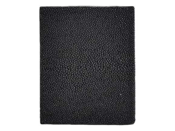 Cartera Cuadra de Piel de Mantarraya Negro para Hombre