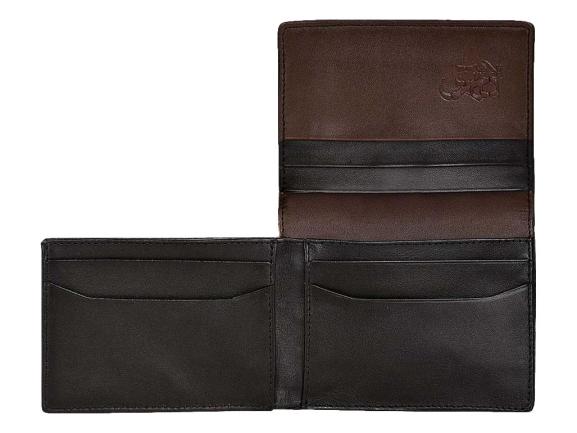 Cartera Cuadra de Piel de Mantarraya Negro para Hombre
