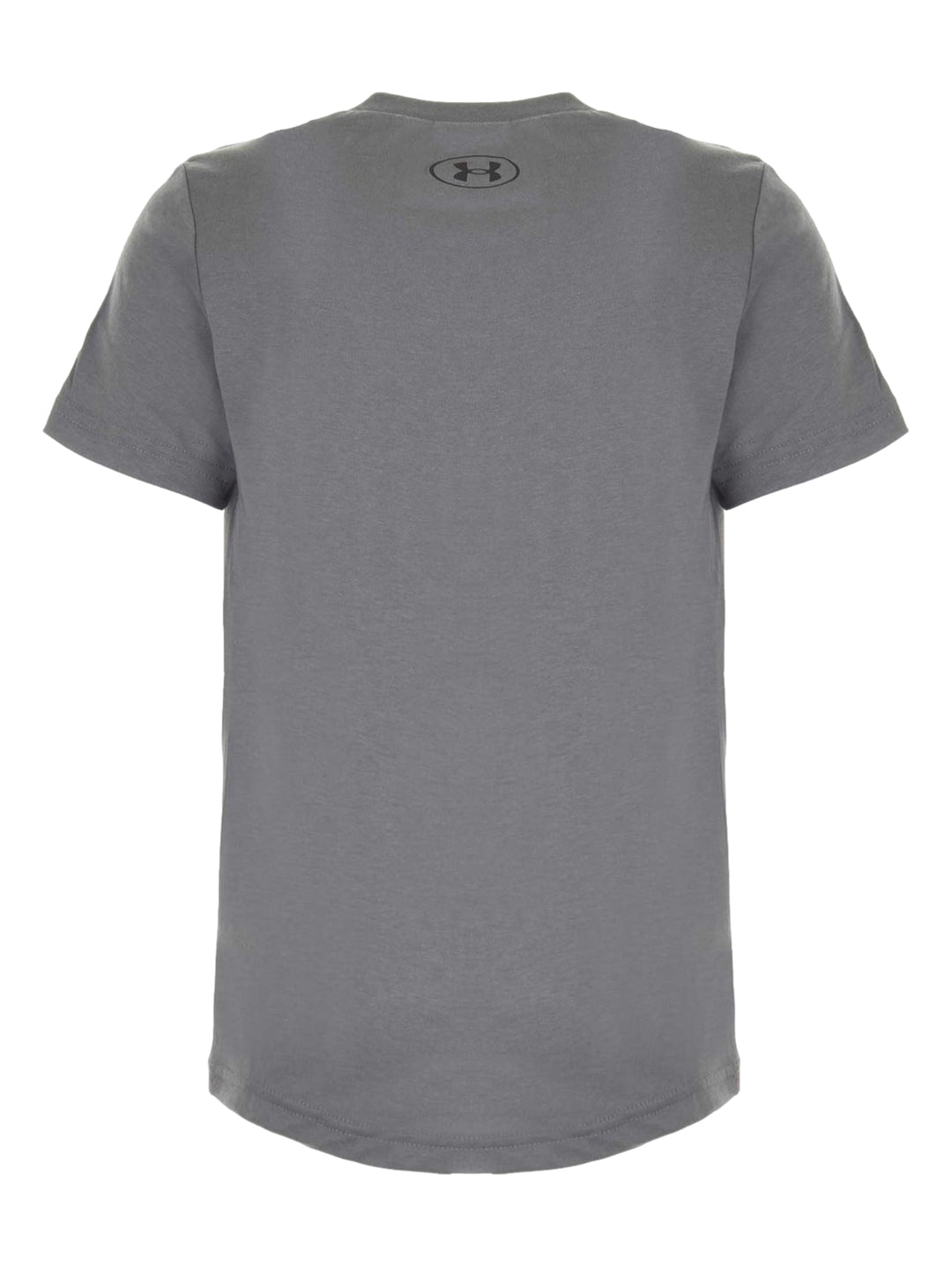 Camiseta deportiva de color gris con logo de Under Armour en el pecho izquierdo.