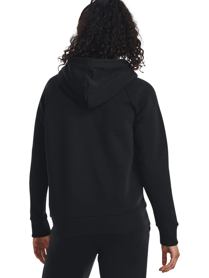 Sudadera con capucha color negro de Under Armour con logotipo blanco grande en el pecho.