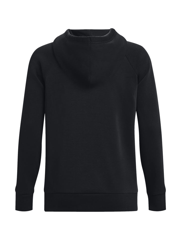 Sudadera con capucha color negro de Under Armour con logotipo blanco grande en el pecho.