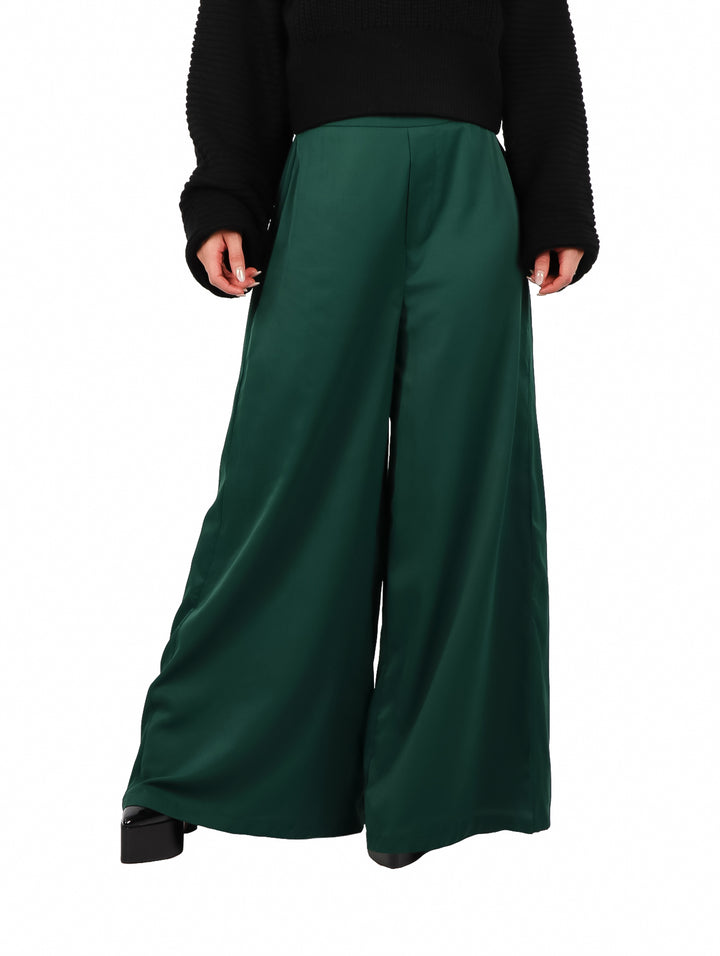 Pantalón Fluido Campana ATOK Color Verde Botella