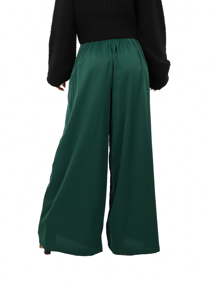 Pantalón Fluido Campana ATOK Color Verde Botella