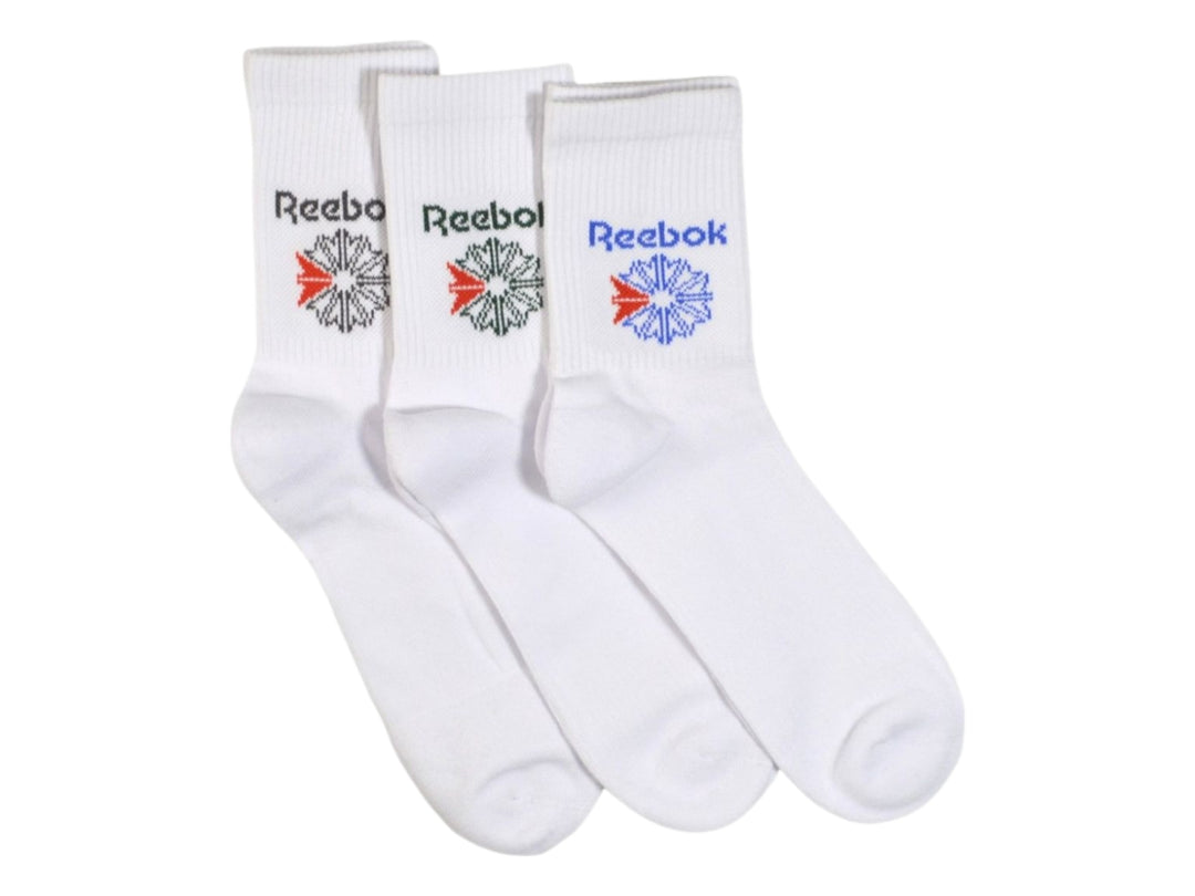 Pack 3 Pares de Calcetas Reebok Mid Crew Blancas