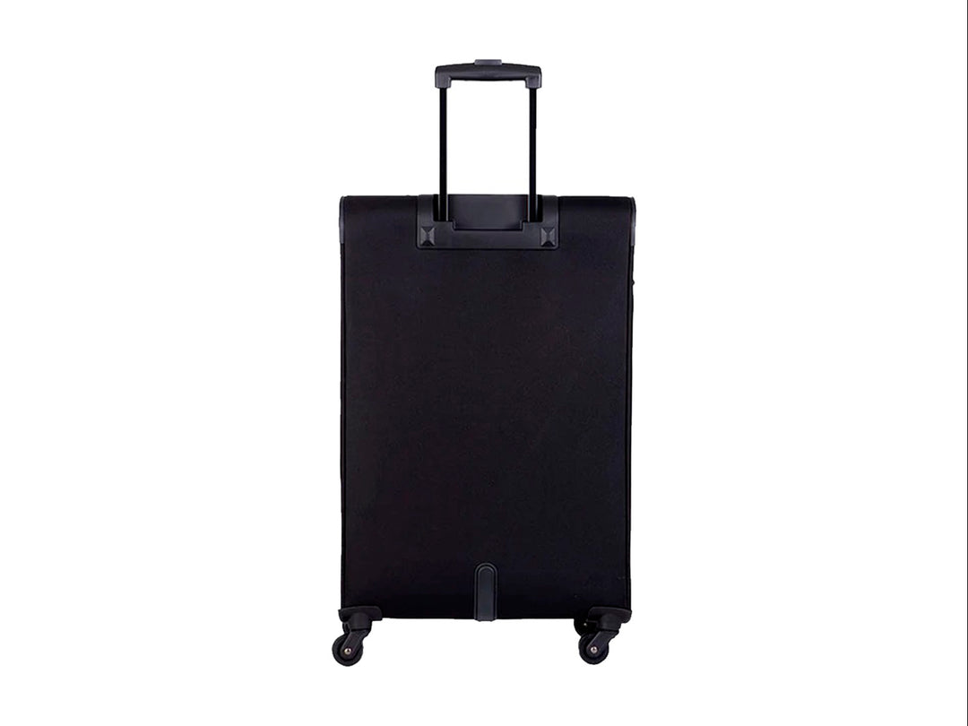 Maleta Samsonite Frankfurt de 24 pulgadas en color negro con detalles en gris y ruedas multidireccionales.