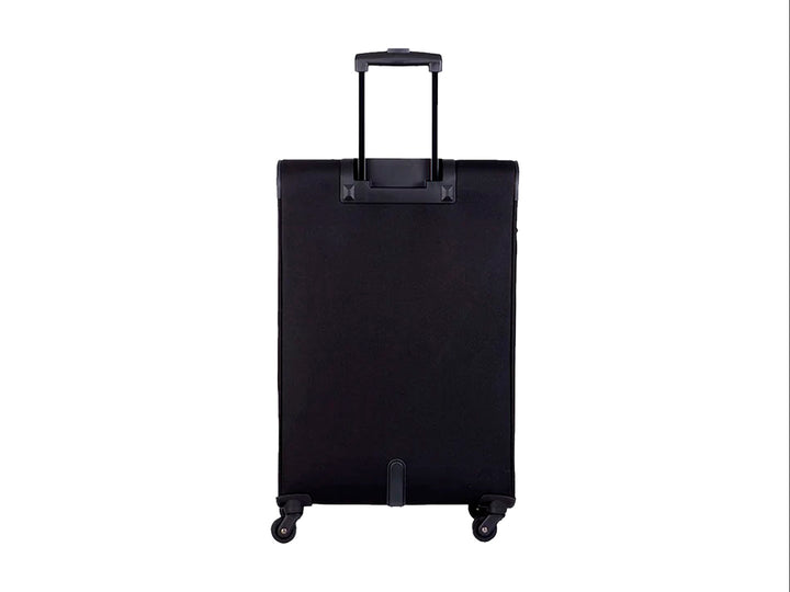 Maleta Samsonite Frankfurt de 24 pulgadas en color negro con detalles en gris y ruedas multidireccionales.