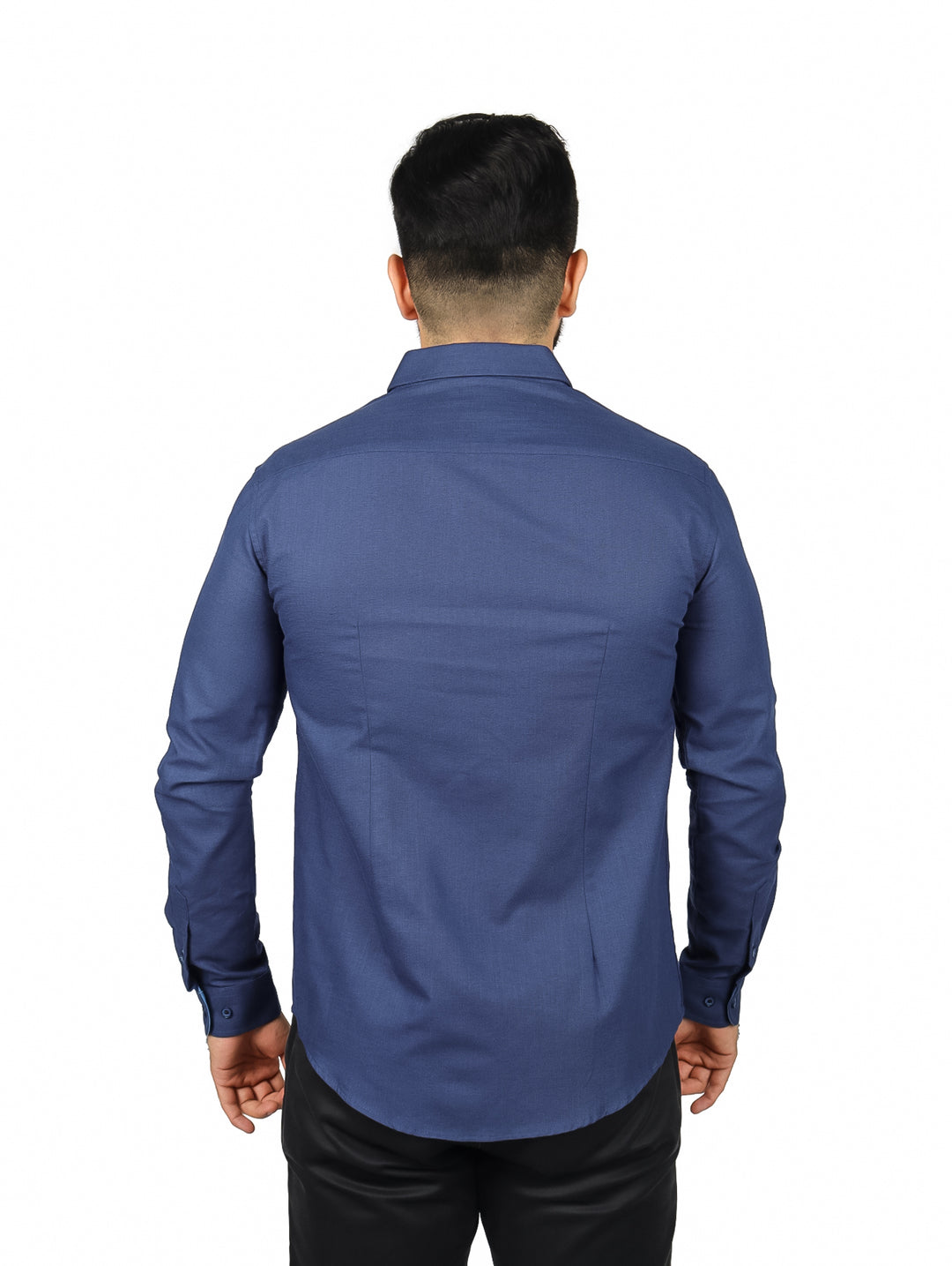 Camisa Rock Jeans Manga Larga Azul Marino para Hombre