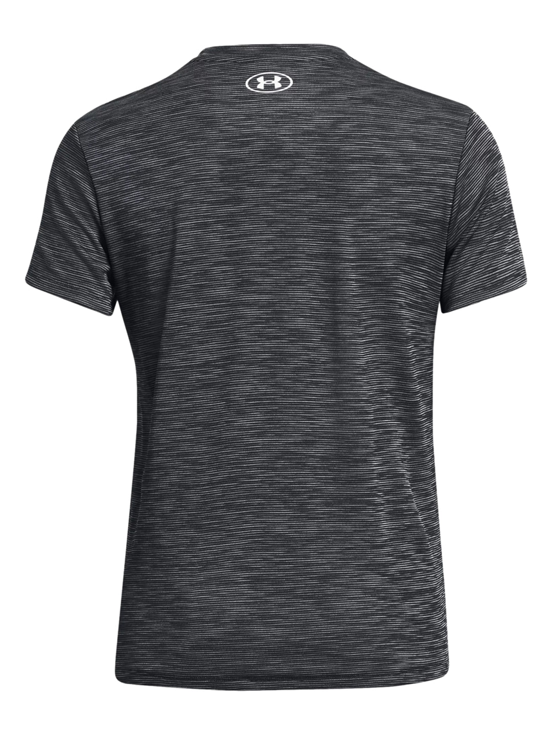 Camiseta deportiva de manga corta color negro texturizado con logo de Under Armour.