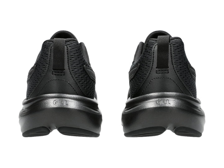 Tenis deportivos ASICS Gel Contend 9 en color negro, vista lateral sobre fondo blanco.