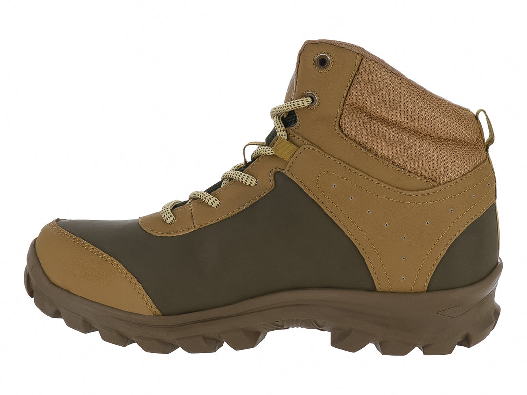 Bota táctica RAM de corte alto en colores coyote y olivo con suela track.