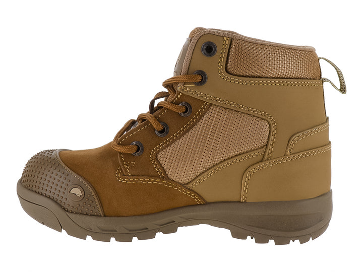Bota de seguridad RAM color coyote con puntera reforzada y suela robusta.