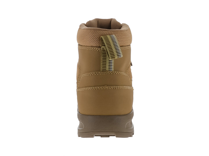Bota táctica RAM color coyote con casco de acero y suela Outdoor en hule.
