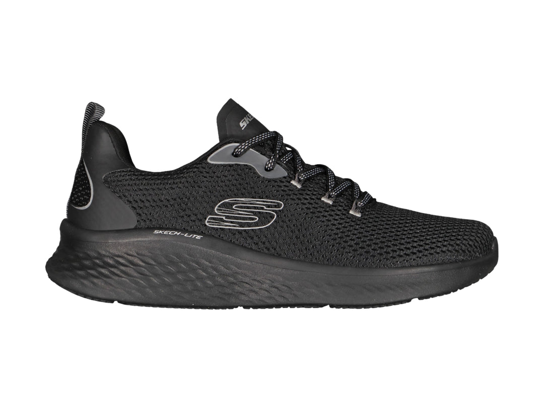 Tenis deportivos Skechers modelo Skech-Lite Pro en color negro total con tejido de malla y suela amortiguada.