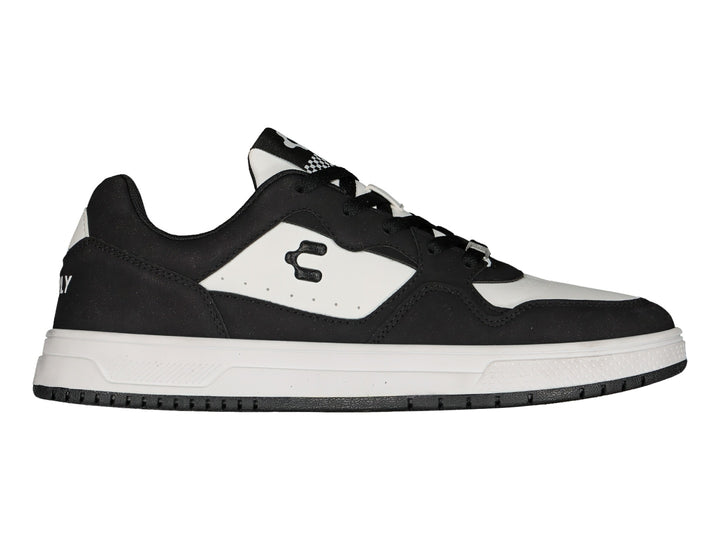 Tenis deportivos Charly en colores blanco y negro con suela blanca y diseño casual.