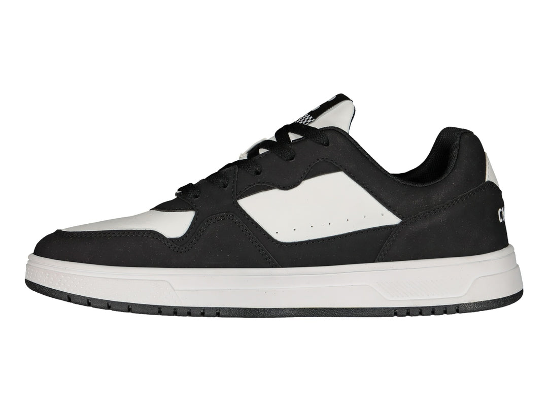 Tenis deportivos Charly en colores blanco y negro con suela blanca y diseño casual.