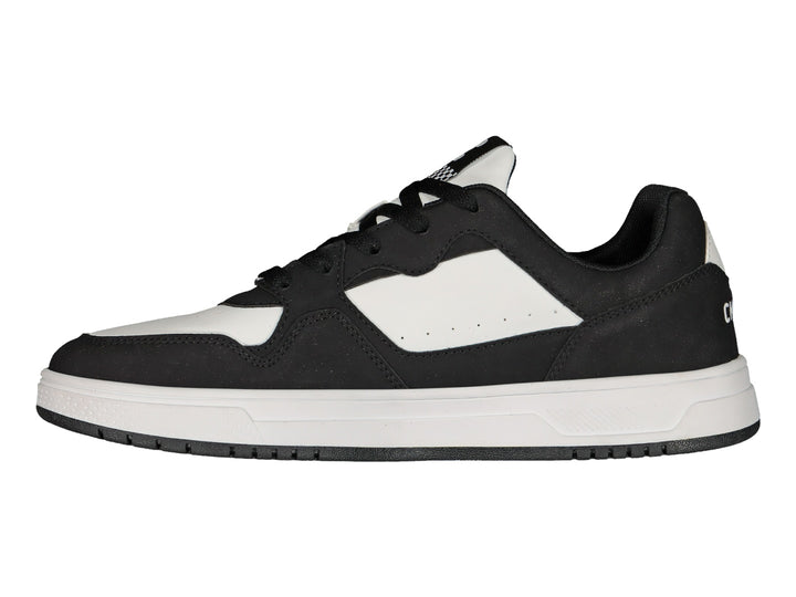 Tenis deportivos Charly en colores blanco y negro con suela blanca y diseño casual.