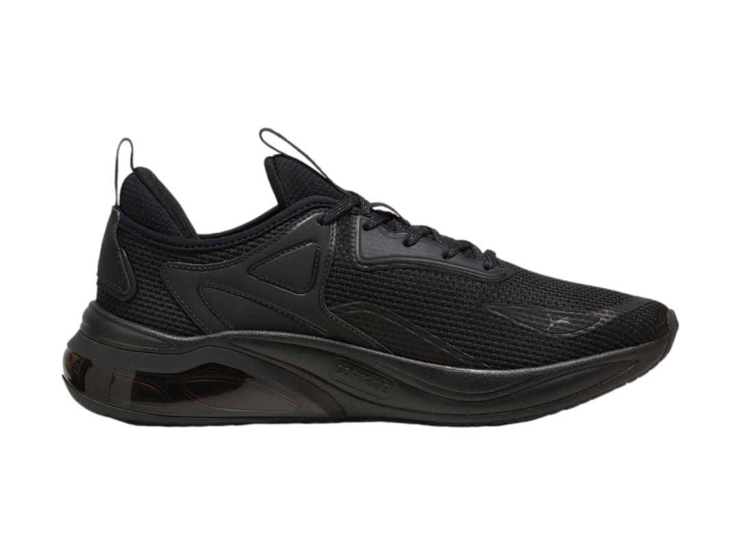 Tenis deportivos PUMA Cell Thrill color negro con suela amortiguada y malla transpirable.