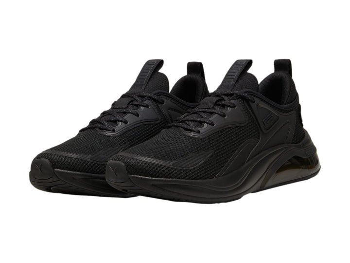 Tenis deportivos PUMA Cell Thrill color negro con suela amortiguada y malla transpirable.