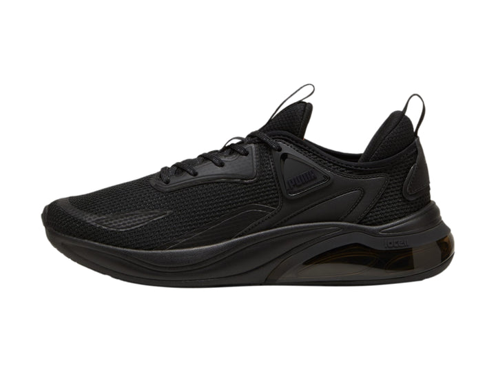 Tenis deportivos PUMA Cell Thrill color negro con suela amortiguada y malla transpirable.