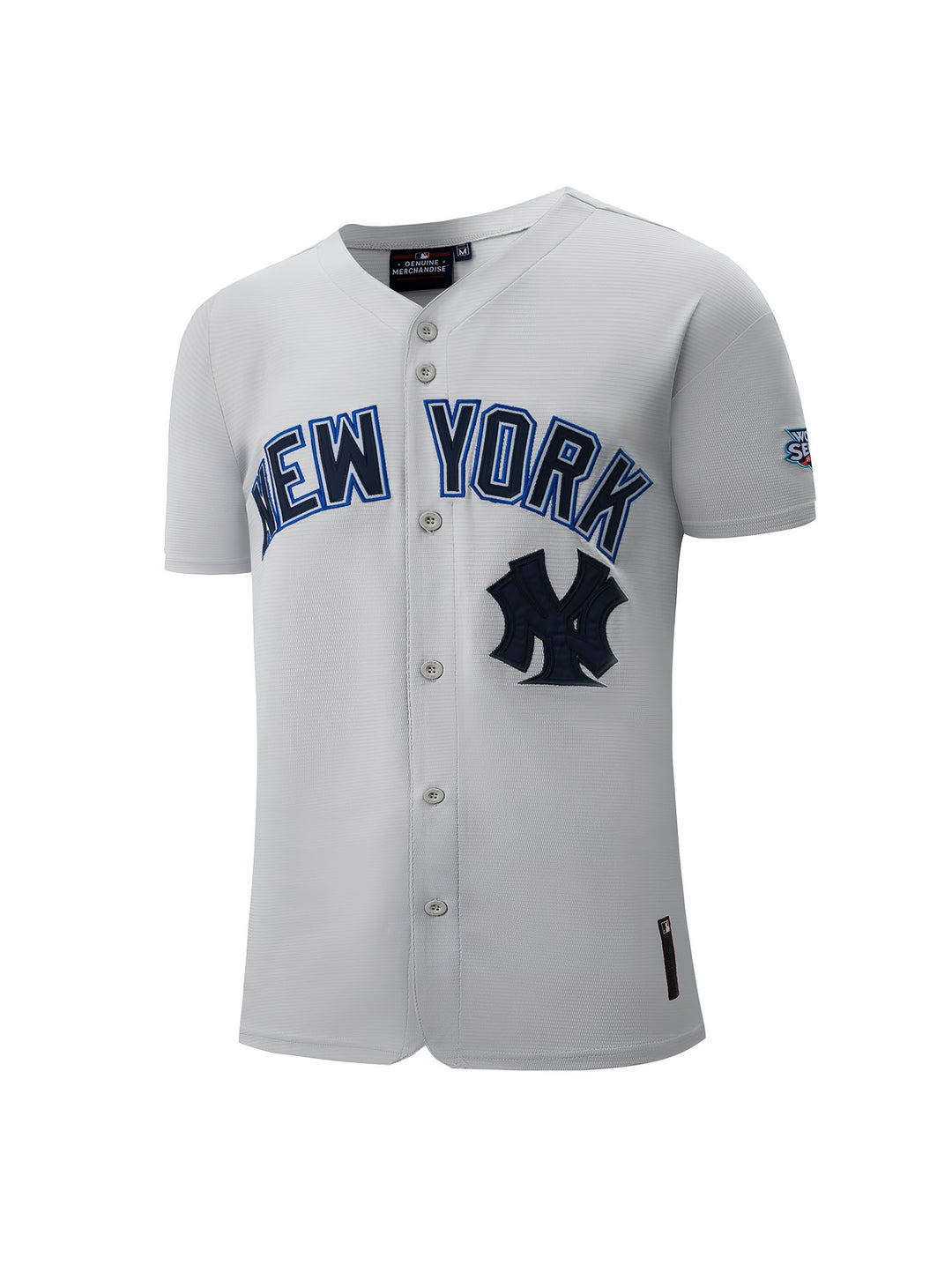 Jersey de béisbol color gris con letras &
