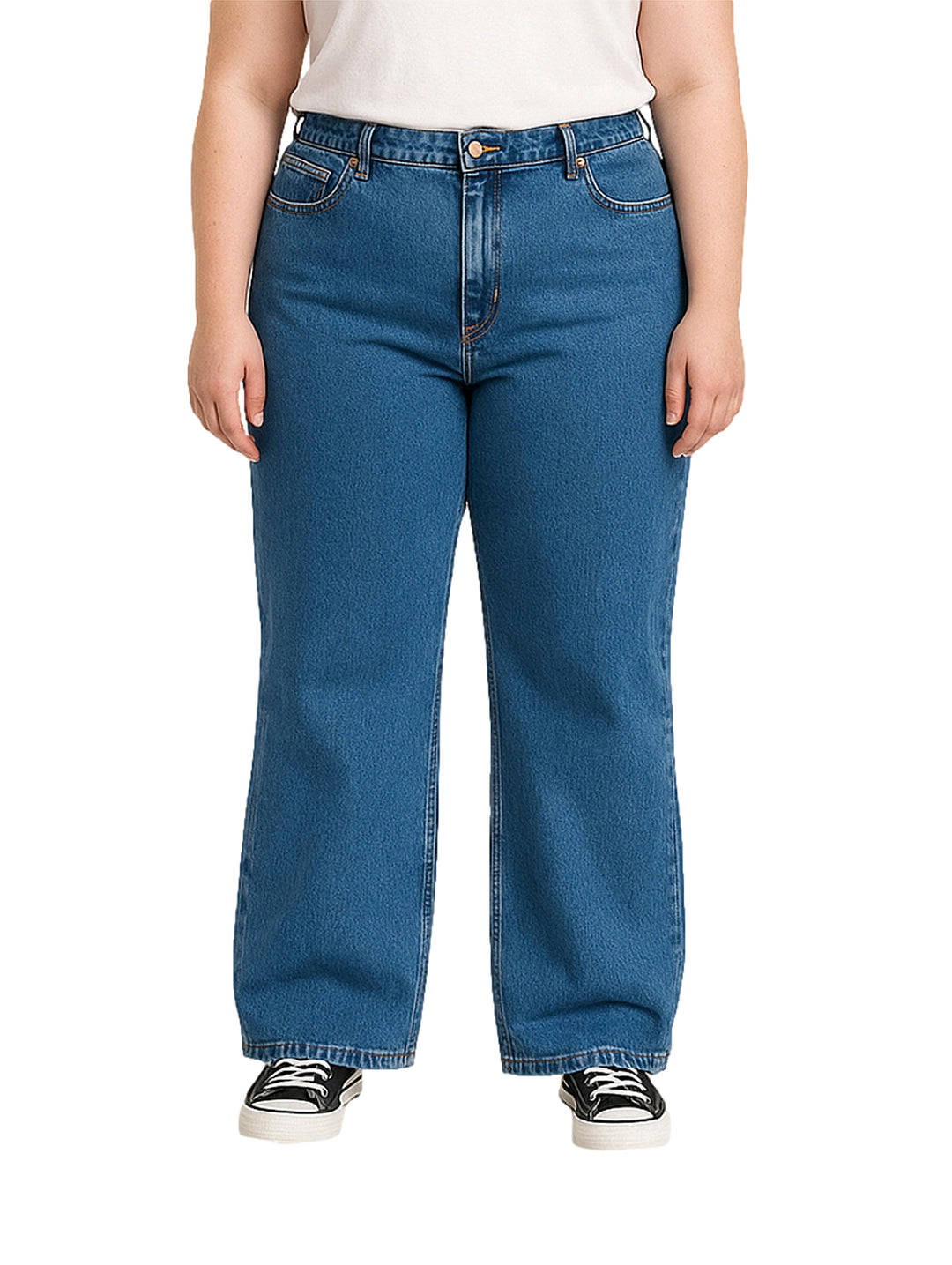 Pantalones jeans rectos de color azul oscuro para Mujer.