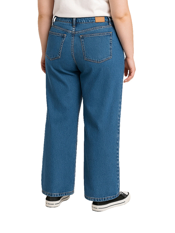 Pantalones jeans rectos de color azul oscuro para Mujer.