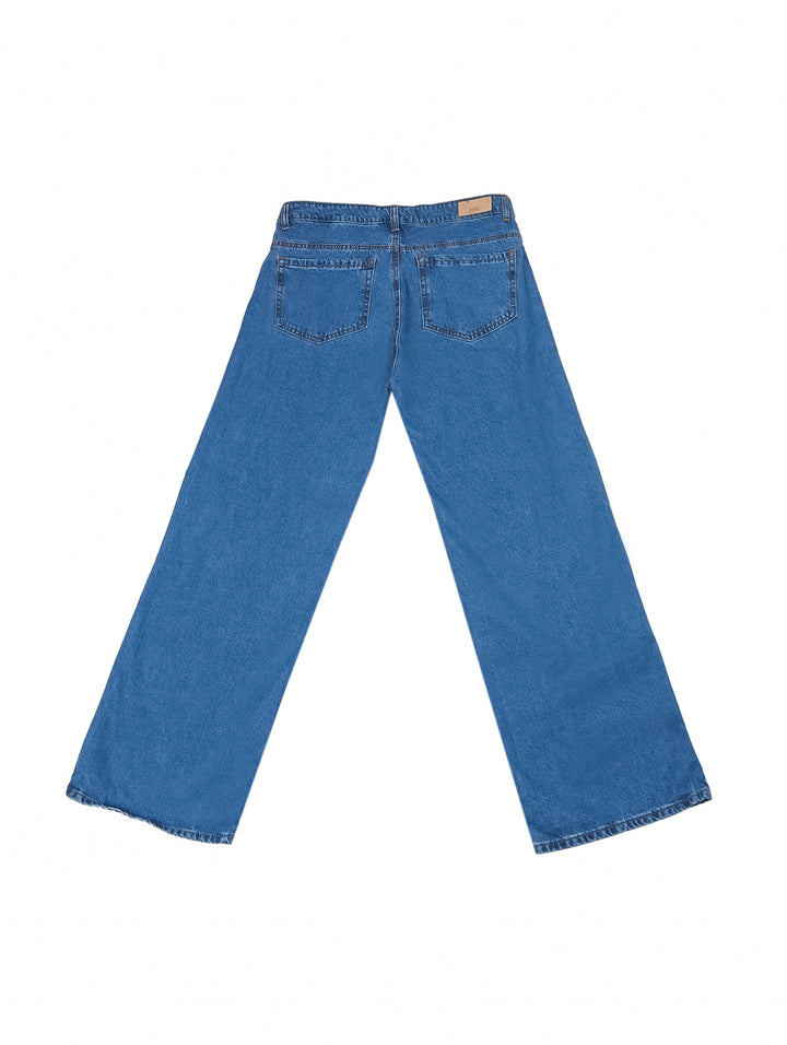 Pantalones jeans rectos de color azul oscuro para Mujer.