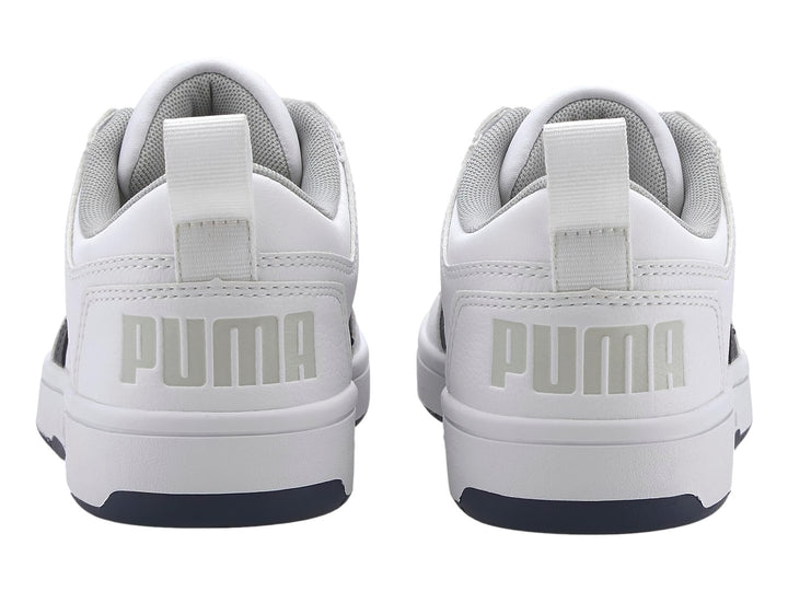 Tenis PUMA Rebound Layup Lo SL Blanco y Azul Marino para Niño