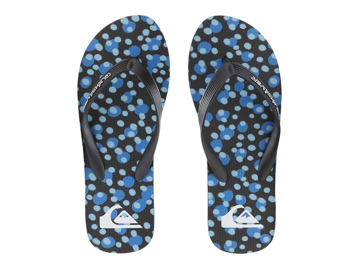 Sandalias Quiksilver color azul con estampado y tiras negras para Hombre.