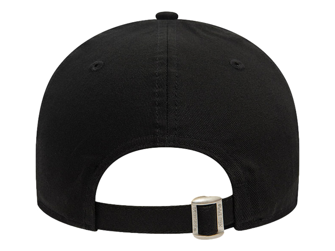 Gorra de béisbol New Era color negro con logo de Los Angeles Dodgers bordado en naranja y negro.