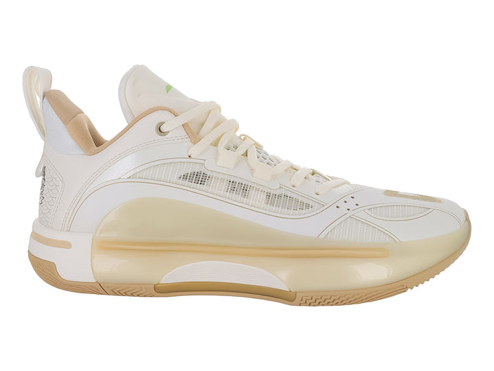 Tenis de baloncesto PEAK color beige con malla transpirable y suela amortiguada
