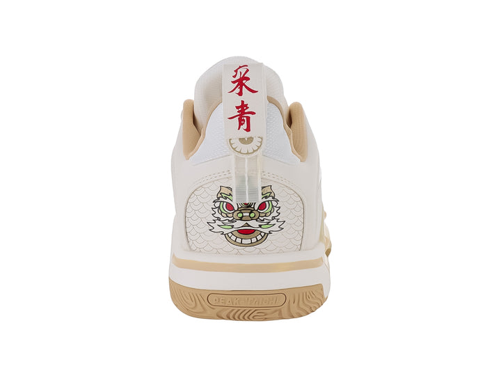 Tenis de baloncesto PEAK color beige con malla transpirable y suela amortiguada
