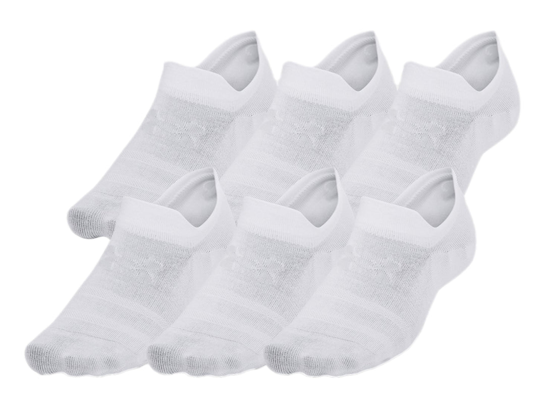 Paquete de 6 pares de calcetines deportivos blancos de corte bajo.