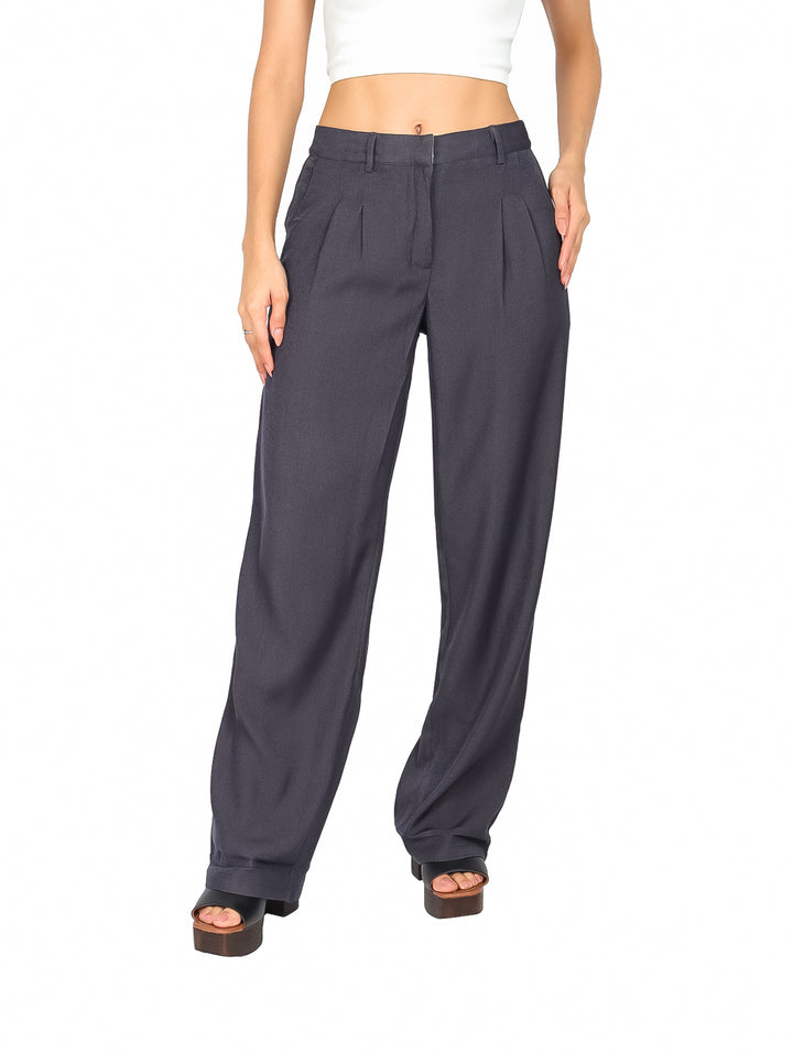 Pantalón de Vestir ATOK Gris con Pinzas para Mujer