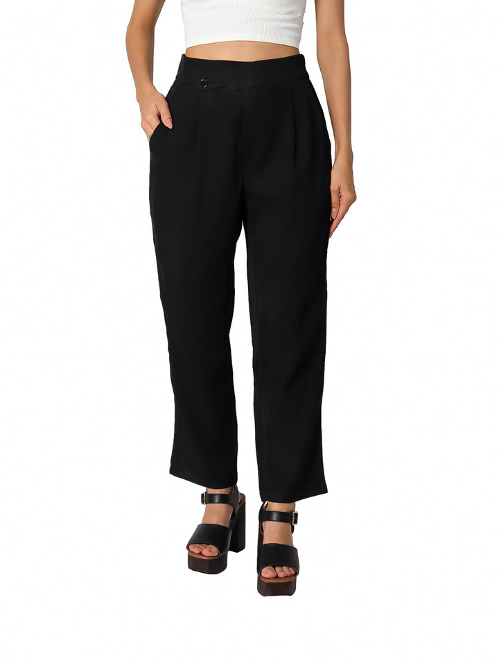 Pantalón ATOK Negro con Pinzas para Mujer