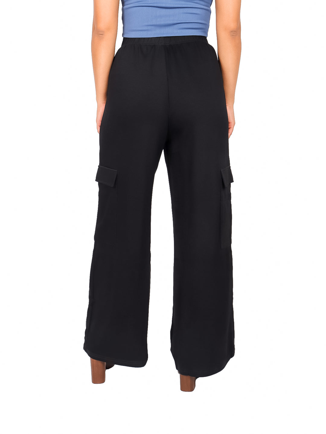 Pantalón Cargo ATOK Negro Pata de Elefante para Mujer