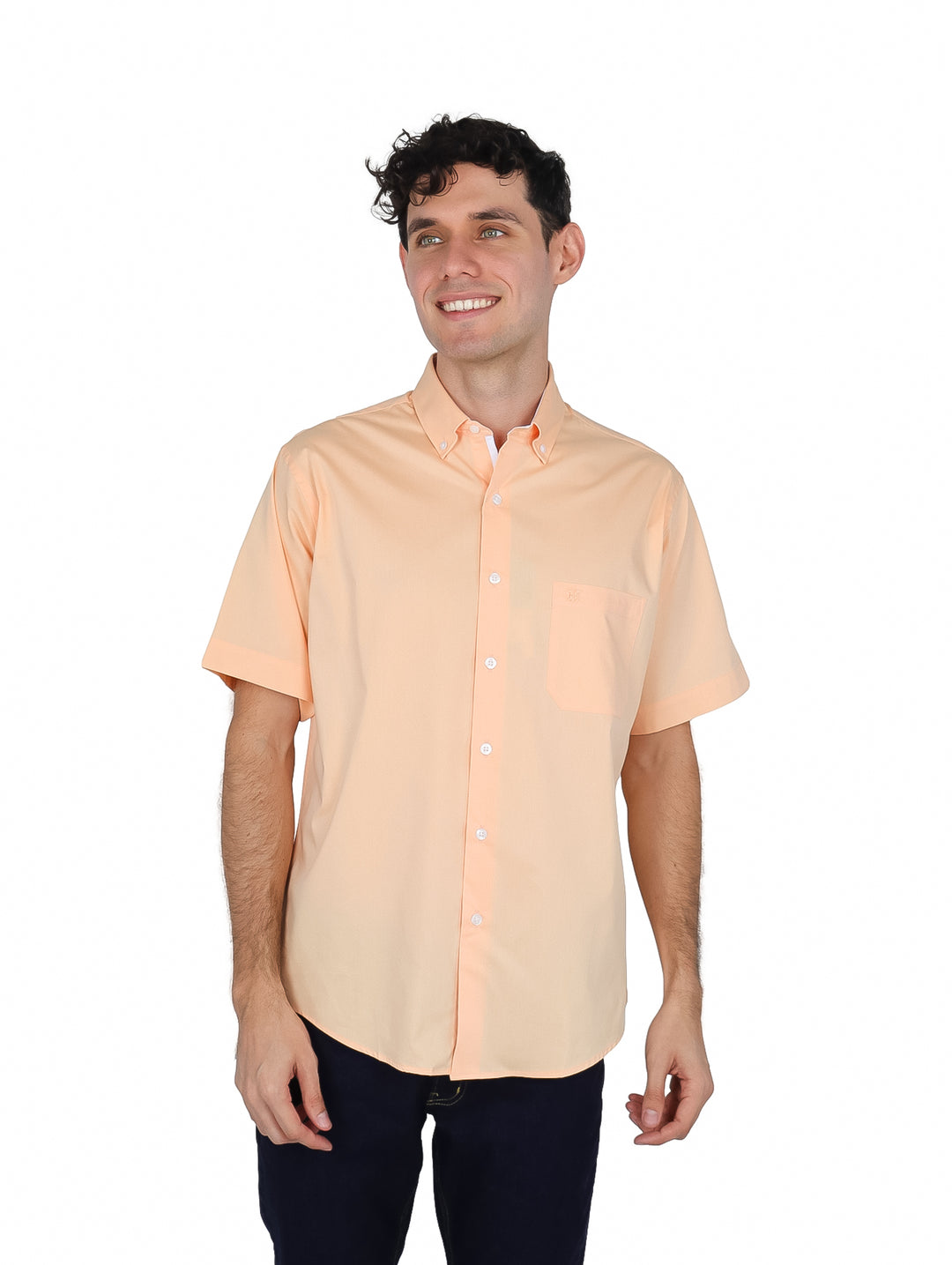 Camisa John Henry Manga Corta Color Melón para Hombre